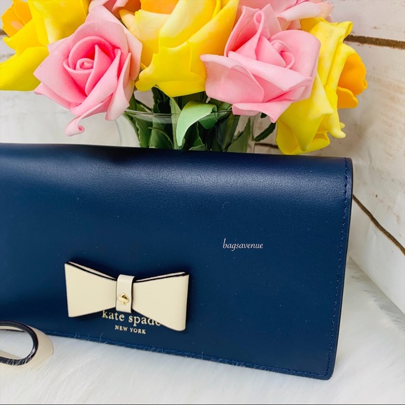 Linney baldwin street Kate spade bow wallet blue - Picture 2 of 6
